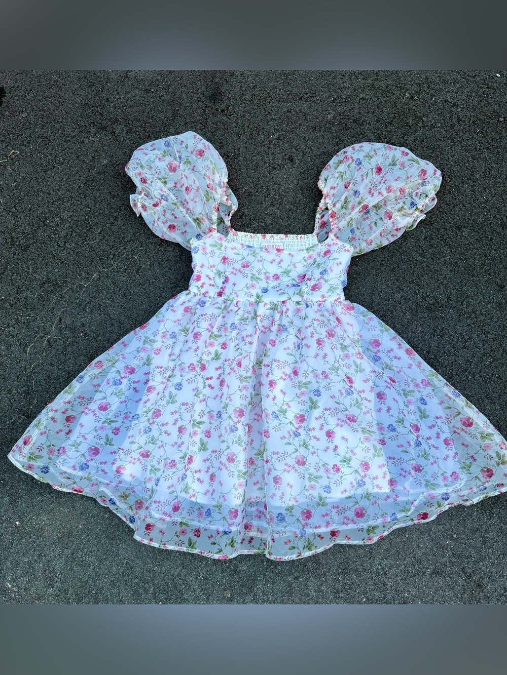 Audrey Parks + Francesca's White Floral Puff Sleeve Dress - Small